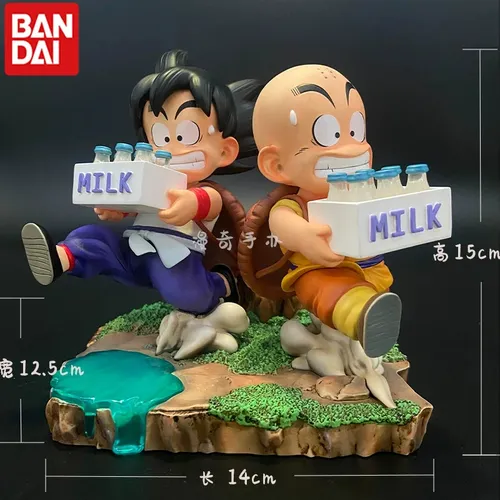 Figura De Juguete Dragon Ball Son Goku Krillin Milk Delivery