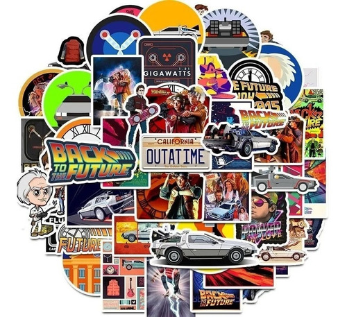 50 Sticker Back To The Future - Pegatinas Volver Al Futuro 