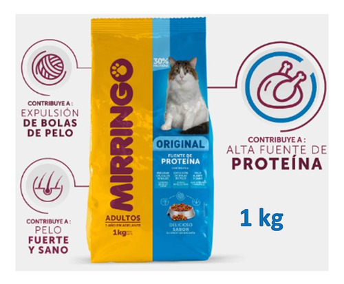 Mirringo Gatos Adultos 1 Año En Adelante  1 Kg