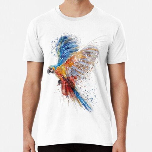 Remera Diseño De Foto De Loro Guacamayo Algodon Premium