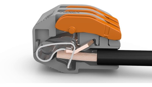 Imagem 8 de 9 de 50 Conector Borne Emenda 2 Fios Jack 622 Tipo Wago 222-412