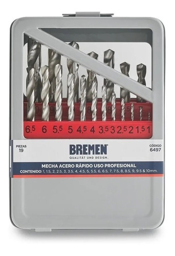 Juego Mechas Acero Rapido Bremen 19pz 1 A 10mm Francia