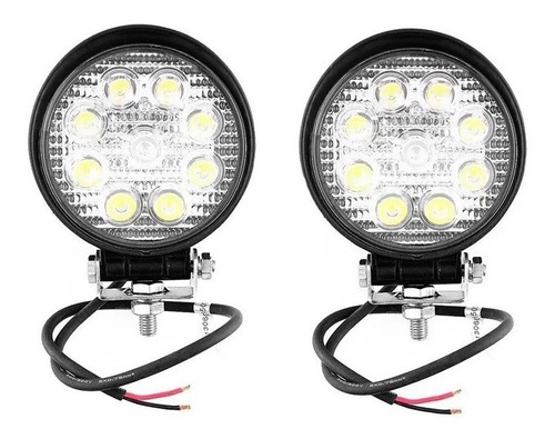 Par Faro Auxiliar Reflector 9led 27w Offroad Auto Camion Dyl