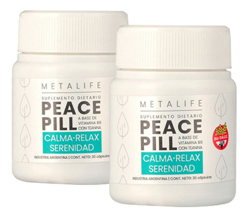 Kit X 2 Suplementos Peace Pill 30 Cap Magnesio Bisglicinato