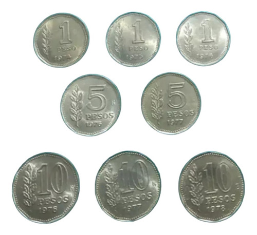 Monedas Argentinas De 1 5 Y 10 Pesos Sin Circular
