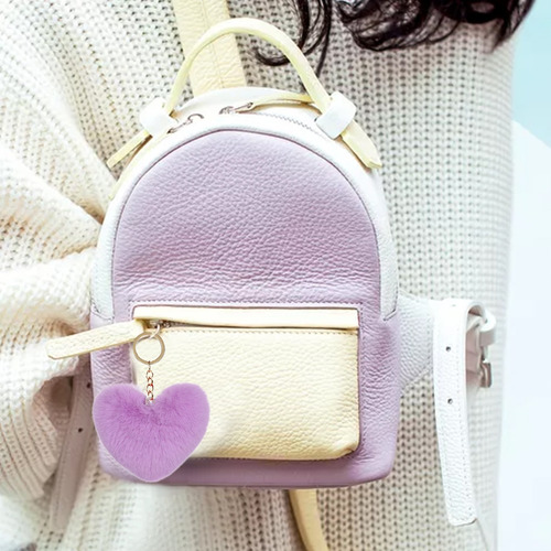 30 Llaveros De Corazón Con Pompones - Lote Al Mayoreo Mix De Colores