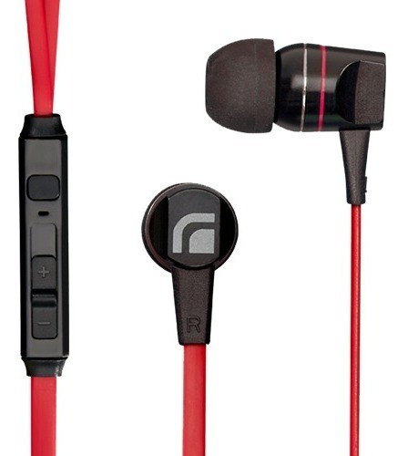 Auriculares Bkt 114 In Ear C/ Micrófono Cable Flat Color Rojo