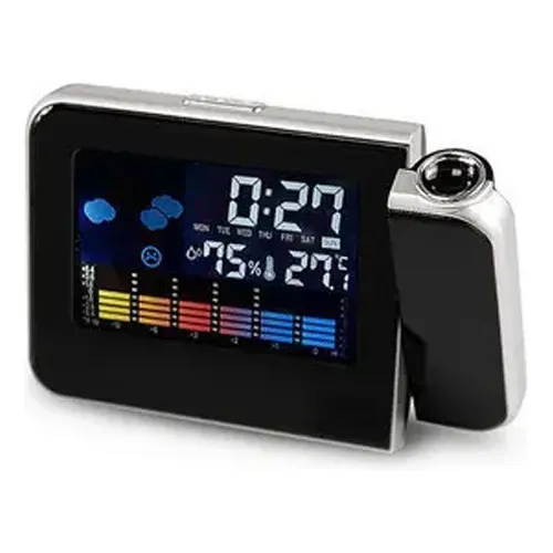 Reloj Despertador Digital Alarma Lcd Proyector Hora En Techo