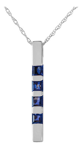 Collar Con Barra Vertical De 18 Y Oro Blanco Macizo De 14 K