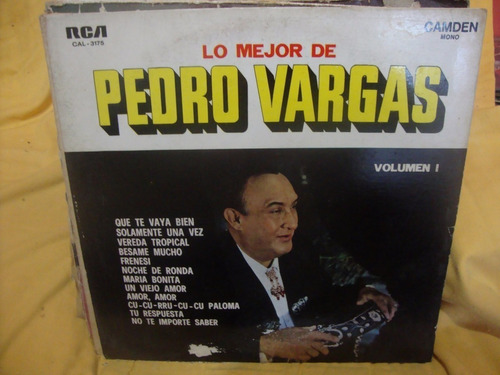 Vinilo Pedro Vargas Lo Mejor Volumen 1 M1