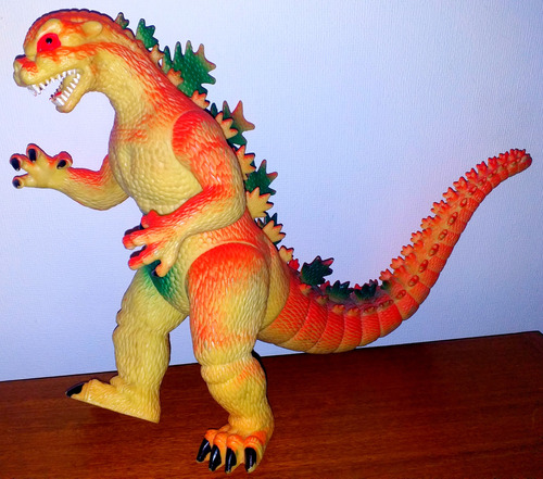 Godzilla Figura De 35 Cms Versión Naranja De Goma Dura 