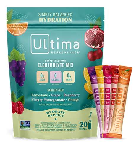 Ultima Replenisher - Bebida De Electrolitos En Polvo Vegana,