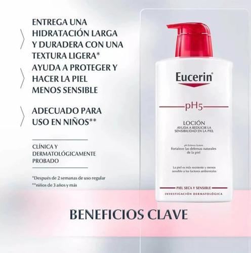 Eucerin Ph5 Crema Corporal Intensiva Loción Botella 1 Lt Msi