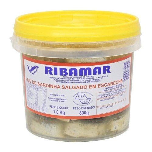 Filé De Sardinha Em Escabeche Ribamar 1kg