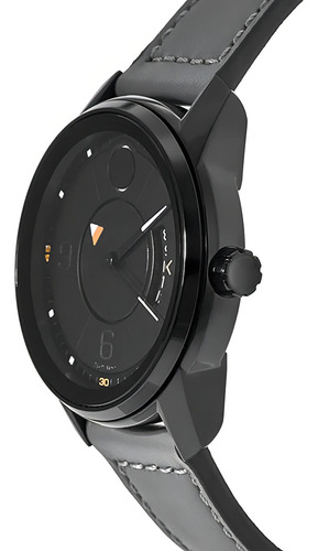 Movado Bold 3600695 Black Dial Grey Leather Strap Trend Vers