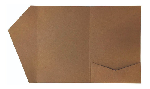 25 Sobres Kraft Folder 15x22 Cm 205 G Invitaciones Vintage Color Marrón Claro Sobre Folder Vertical