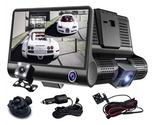 Camara Auto 3 En 1 Pantalla Hd Ventosa 12v Soporta Micro Sd