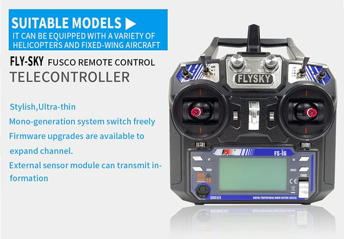Rádio Controlador De Transmissor Fs-i6, Com Recetor Fs-ia6