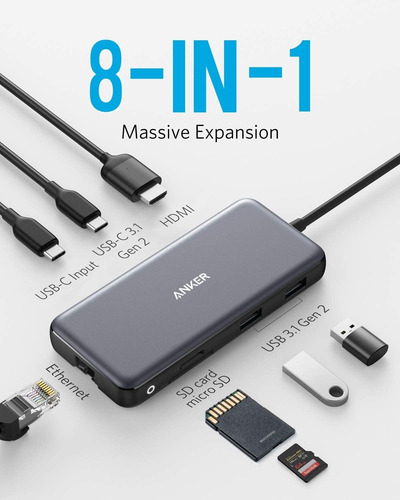 Imagen 2 de 7 de Usb C Hub Powerexpand 8 En 1 Adaptador Anker