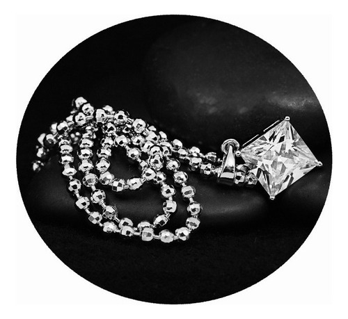 Collar Cadenas Dije Hermosa Diamante Brillante Oro 18k Boda