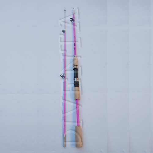 Imagen 2 de 2 de Caña De Pescar Color Rosa Maciza 2 Tramos 1.80mts Funda.