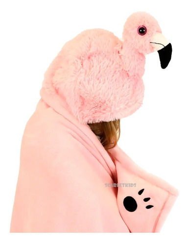 Imagen 2 de 6 de Manta Peluche Con Capucha Animales Noxxiez