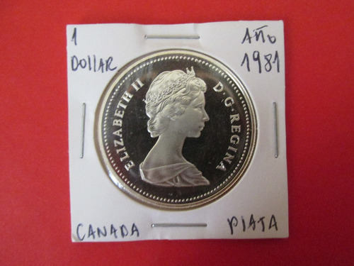 Moneda Canada 1 Dollar Reina Isabel Plata Año 1981 Unc