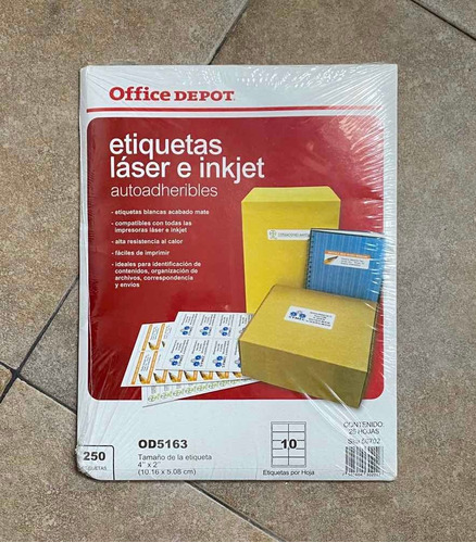 Etiquetas Láser/inkjet Autoadheribles- Office Depot + Regalo | Meses sin  intereses