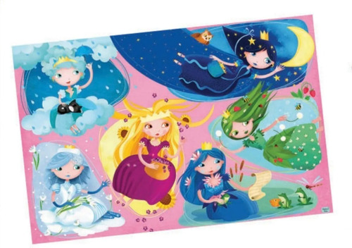 Imagen 2 de 4 de Rompecabezas Puzzle 60pzs + Libro Princesas De La Naturaleza