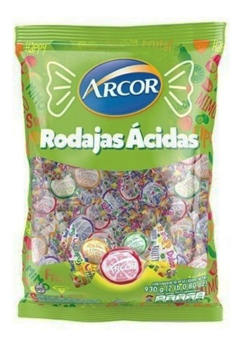 Caramelos Rodajas Acidas Frutal Arcor 930grs -la Golosineria