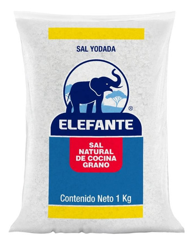 2 Pza Sal En Grano Elefante Natural De Cocina 1 Kg