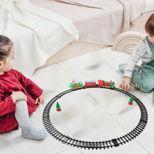Tren Eléctrico Navideño Con Rieles Juego De Tren Navideño