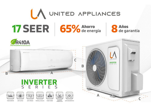 United Appliances Minisplit 110v Inverter Eco Frio/ Calor