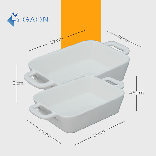 Refractario Platon Para Horno De Ceramica Color Blanco 2 Pz.