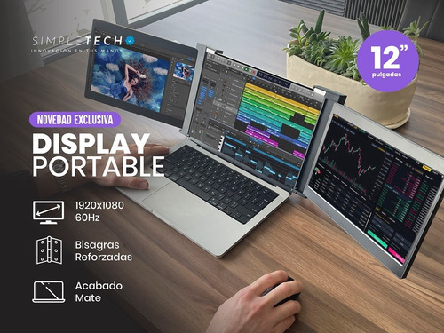 Imagen 6 de 7 de Monitor Gamer Doble 12 Notebook Usb Portátil Home Office