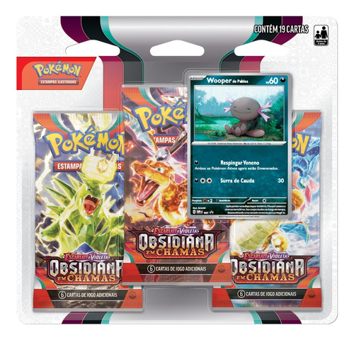 Blister Triplo Pokémon Obsidiana Em Chamas Wooper De Paldea