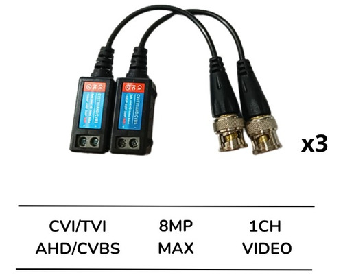 Video Balun Hd Tvi Cvi Ahd Con Protector 1080px