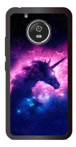 Case Funda Para Motorola Moto G5 Unicornio Morado Negro