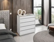 Comprar Cômoda Quarto Gaveteiro Armário Guarda Roupas Belize com 5 Gavetas e Nicho Colméia Porta Jóias e Maquiagem Branco - Casa D