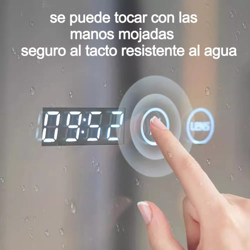 Banna Espejo Led Para Baño 50x70cm Touch 3 Modo Con Función Antiva, Espejo De Luz Ajustable, Antivaho,visualización De La Hora Y La Temperatura, A Prueba De Explosiones, Instalación Sencilla