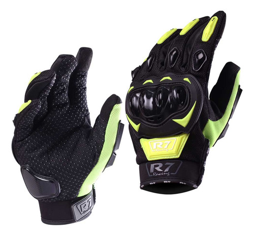 Guante Proteccion Tactil Motocicleta Deportivo R7 Amarillo