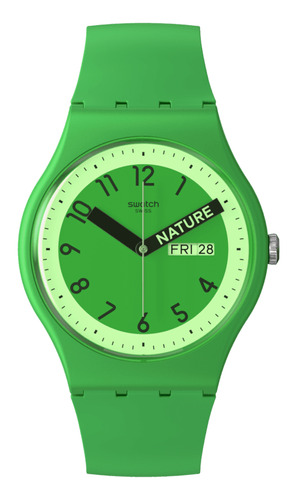 Reloj Swatch Proudly Green Color de la correa Verde Color del bisel Verde Color del fondo Blanco