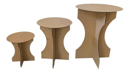Trio De Mesa Mesanino Cilindro+ Painel De Festa Redondo Mdf