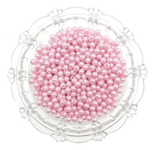 50grs Perlas Bisuteria Sinteticas Rosado 6mm - 450uds Aprox