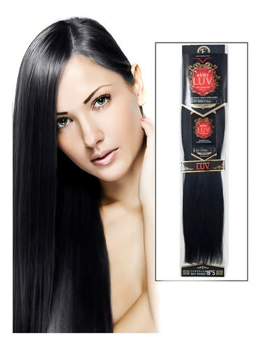 Extensão de cabelo Eve Luv Remy 22 PLG 100% natural - preto Cor #1b -preto intermediário