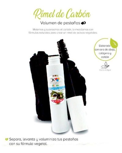 Rimel Negro De Carbon 100% Natural Vegetal Maquillaje Karol