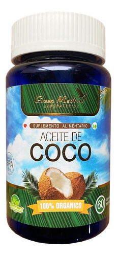 Aceite De Coco Orgánico 500mg 60 Capsulas Gm. Agronewen Sabor Sin Sabor