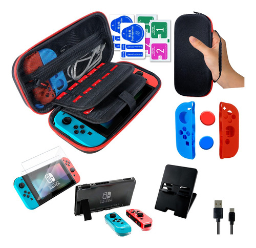 Kit De Accesorios Con Estuche Para Nintendo Switch 16 En 1