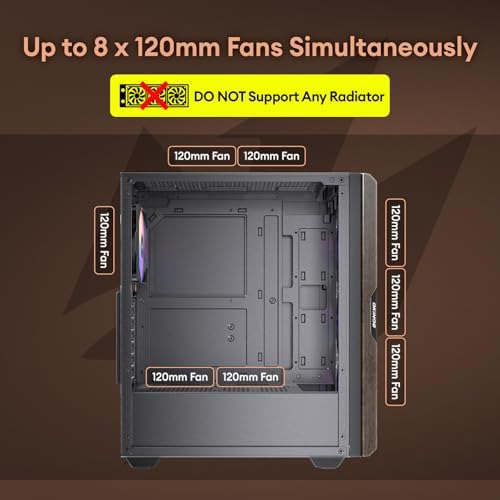 Okinos Oak Wood Atx Pc Case, 4 X 120 Mm 3 Pis Case Sin Pwm P