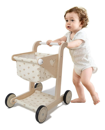 Hopscotch Squad Carrito De Compras De Madera Para Bebe, Coch